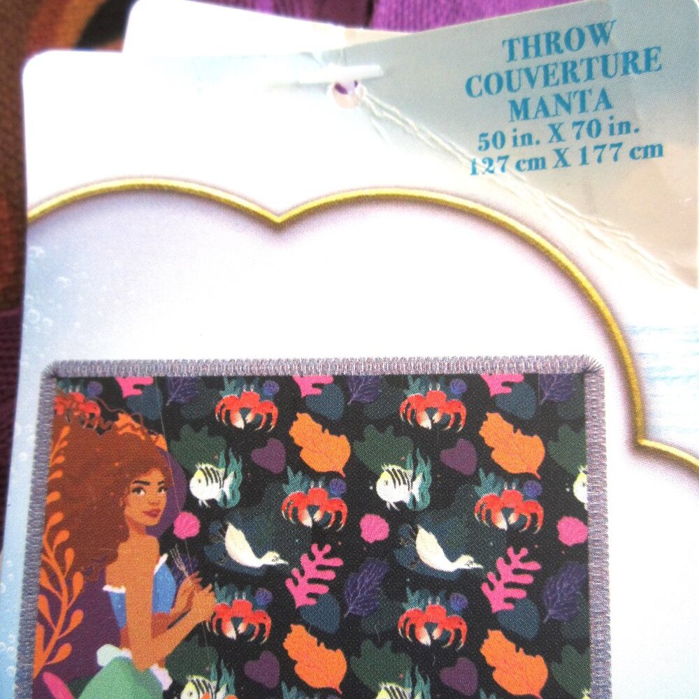 Disney The Little Mermaid Throw Couverture Manta 50" X 70" Inches - Picture 3 of 4